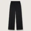 Pantalones de chándal negros de lana ligera para mujer