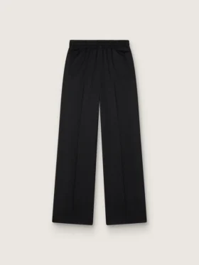 Pantalones de chándal negros de lana ligera para mujer