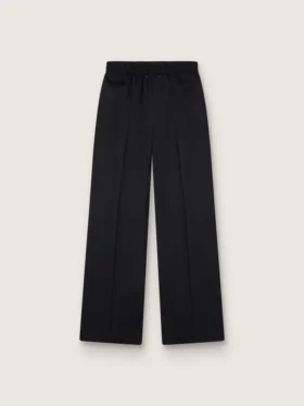 Pantalones de chándal negros de lana ligera para mujer
