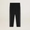 Pantalones de chándal negros para hombre con estrellas blancas en los costados