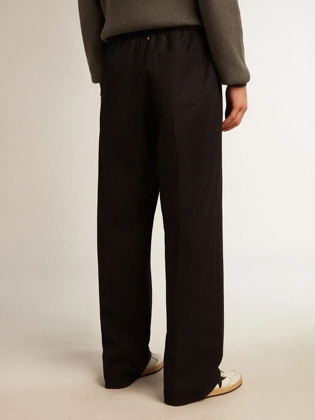 Pantalones de chándal para hombre de lana azul oscuro
