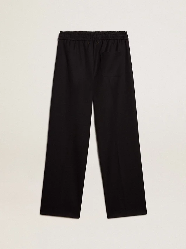 Pantalones de chándal para hombre de lana azul oscuro