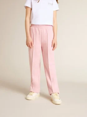 Pantalones de chándal rosas con una estrella brillante en la parte delantera