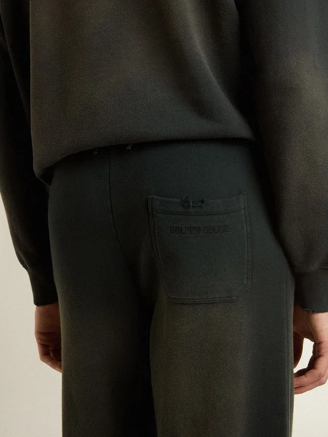 Pantalones de chándal unisex negros lavados