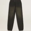 Pantalones de chándal unisex negros lavados