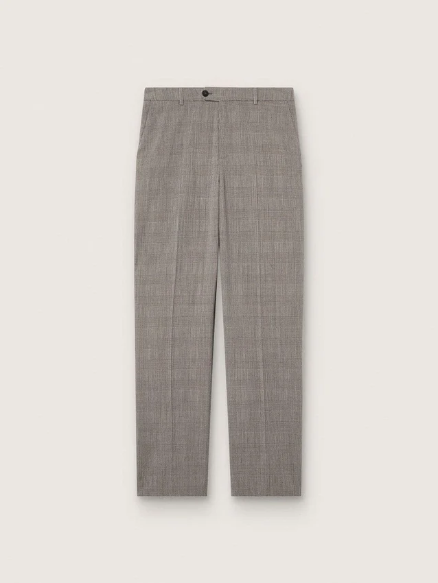 Pantalones de corte ajustado para hombre con diseño de cuadros Príncipe de Gales en gris