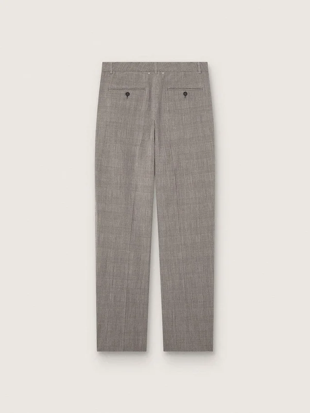 Pantalones de corte ajustado para hombre con diseño de cuadros Príncipe de Gales en gris