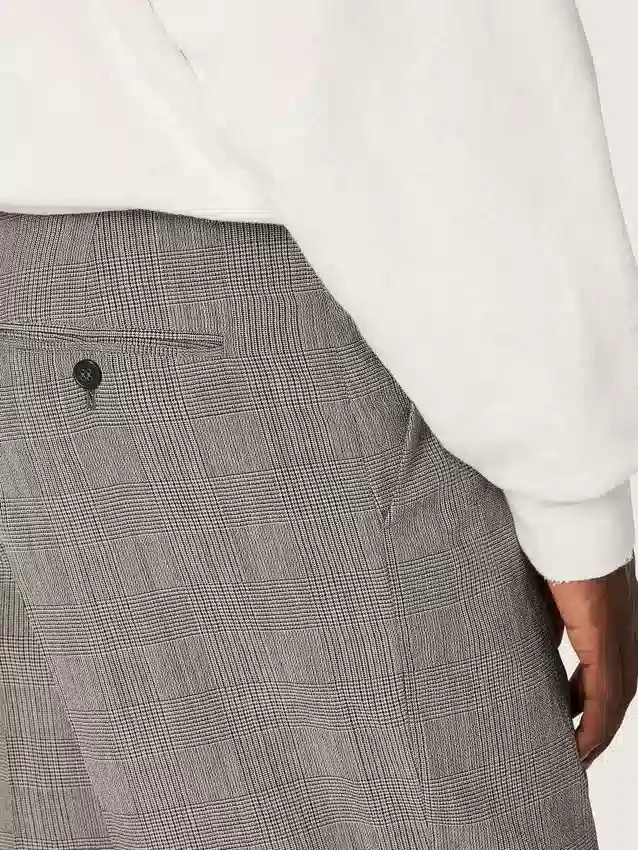 Pantalones de corte ajustado para hombre con diseño de cuadros Príncipe de Gales en gris