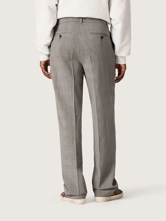 Pantalones de corte ajustado para hombre con diseño de cuadros Príncipe de Gales en gris