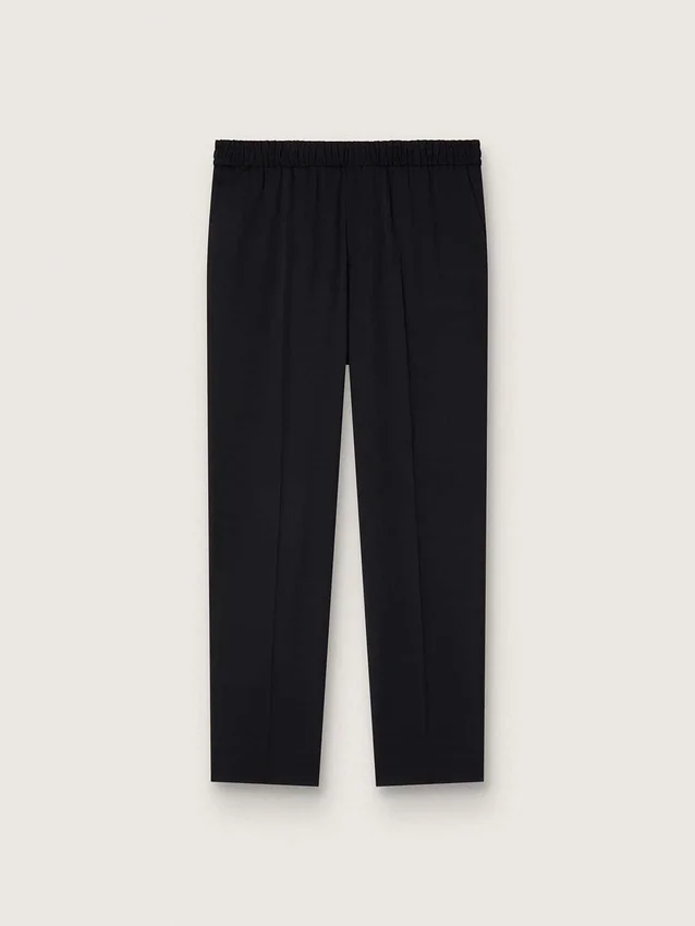 Pantalones de gabardina de lana negros para hombre