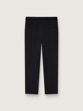 Pantalones de gabardina de lana negros para hombre