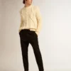 Pantalones de gabardina de lana negros para hombre