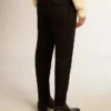 Pantalones de gabardina de lana negros para hombre