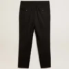 Pantalones de gabardina de lana negros para hombre