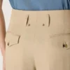 Pantalones de gabardina de lana para mujer en color arena