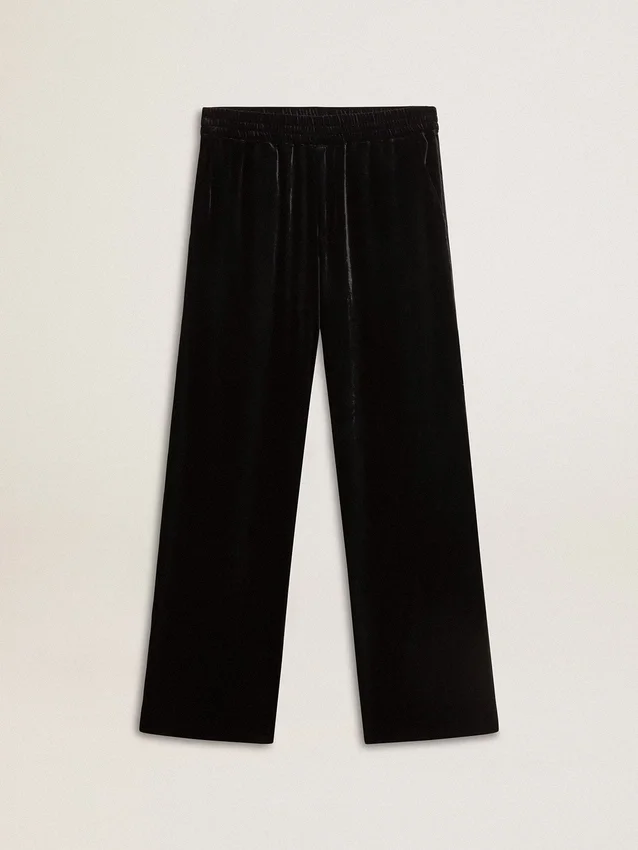 Pantalones de hombre con efecto terciopelo negro