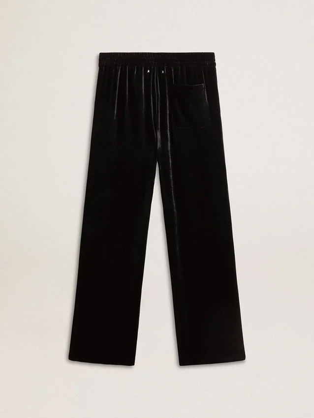 Pantalones de hombre con efecto terciopelo negro