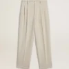 Pantalones de jogging para hombre en mezcla de lana color caqui