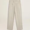 Pantalones de jogging para hombre en mezcla de lana color caqui