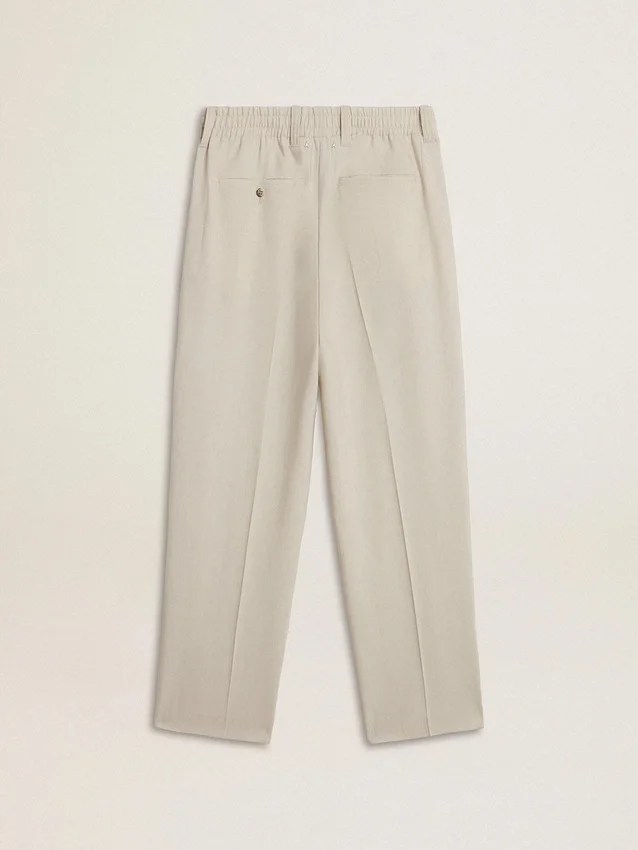 Pantalones de jogging para hombre en mezcla de lana color caqui