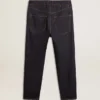 Pantalones de mezclilla azul oscuro para hombre en denim de un solo lavado