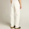 Pantalones de mezclilla de algodón color blanco óptico para mujer