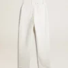 Pantalones de mezclilla de algodón color blanco óptico para mujer