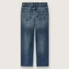 Pantalones de mezclilla de corte acampanado para niñas de la colección Journey en mezclilla azul con pedrería degradada