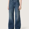 Pantalones de mezclilla de corte acampanado para niñas de la colección Journey en mezclilla azul con pedrería degradada