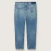 Pantalones de mezclilla de corte ajustado para hombre con lavado medio