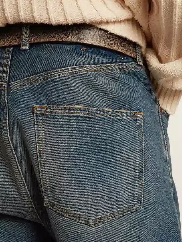 Pantalones de mezclilla de corte ajustado para hombre con lavado medio