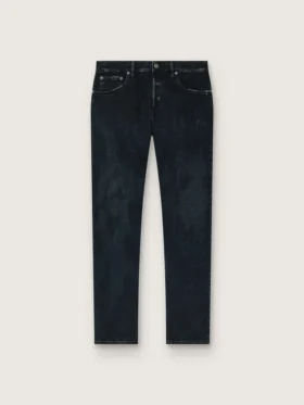 Pantalones de mezclilla de corte ajustado para hombre en mezclilla elástica de color índigo oscuro