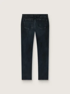 Pantalones de mezclilla de corte ajustado para hombre en mezclilla elástica de color índigo oscuro