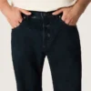 Pantalones de mezclilla de corte ajustado para hombre en mezclilla elástica de color índigo oscuro