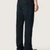 Pantalones de mezclilla de corte ajustado para hombre en mezclilla elástica de color índigo oscuro