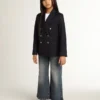 Pantalones de mezclilla de corte ancho en denim azul medio