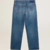 Pantalones de mezclilla holgados de lavado medio azul