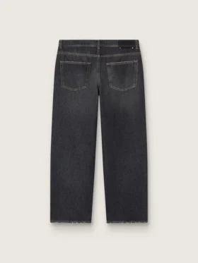 Pantalones de mezclilla negros para hombre con efecto lavado a la piedra