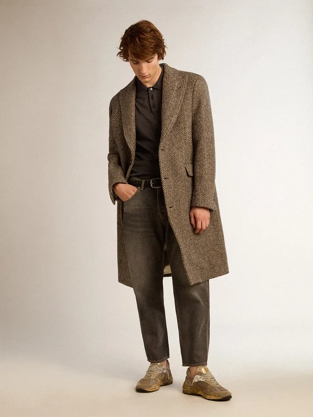 Pantalones de mezclilla negros para hombre con efecto lavado a la piedra