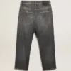 Pantalones de mezclilla negros para hombre con efecto lavado a la piedra