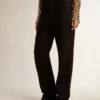 Pantalones de mezclilla negros para mujer