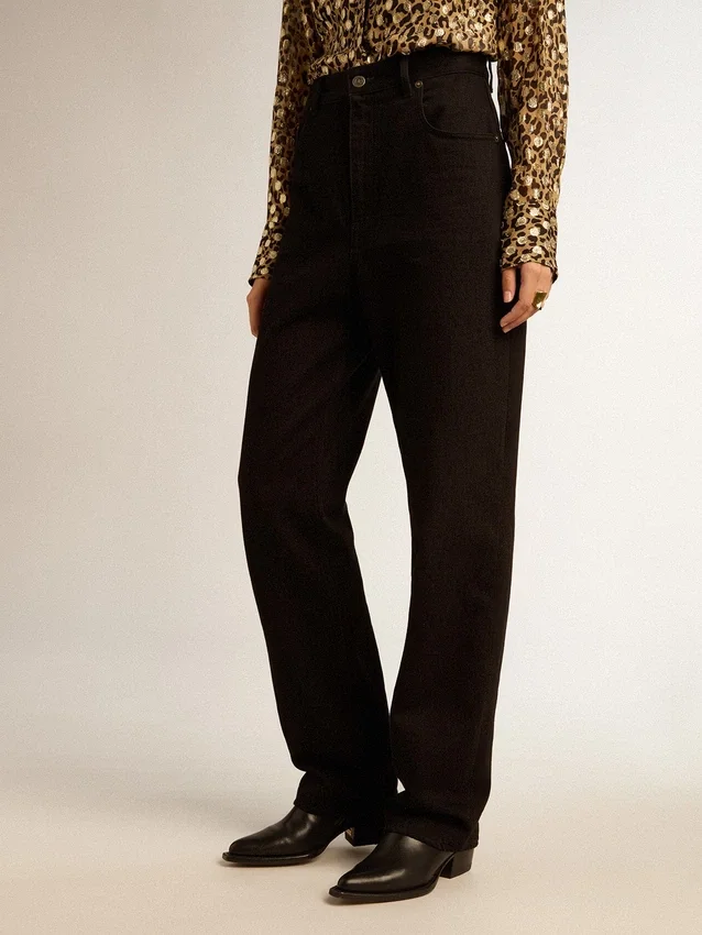 Pantalones de mezclilla negros para mujer