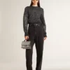 Pantalones de mezclilla negros para mujer