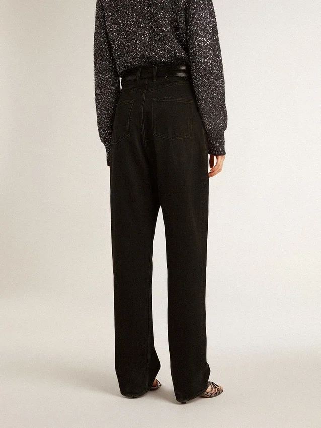 Pantalones de mezclilla negros para mujer