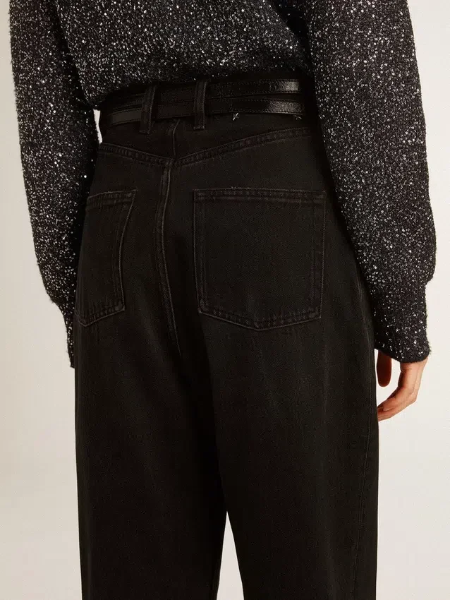 Pantalones de mezclilla negros para mujer