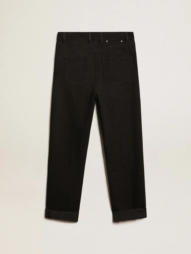 Pantalones de mezclilla negros para mujer