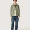 Pantalones de mezclilla para niños con bordes sin rematar y bordado