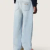 Pantalones de mezclilla para niños Golden en denim azul claro con logotipo bordado