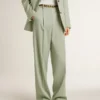 Pantalones de mujer de lana verde salvia