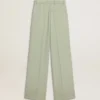 Pantalones de mujer de lana verde salvia